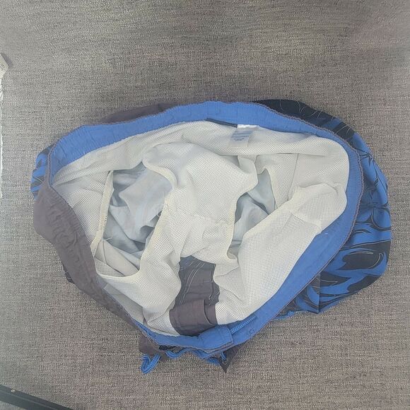 Joe Boxer Swim Trunks‎ Men's Medium Blue Black Mesh Lined Drawstring Band GUC - Picture 9 of 9